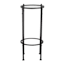 2-Tier Tempered Glass Top with Metal Black Frame Accent Table